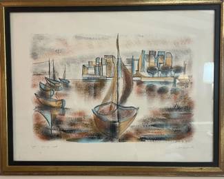 Mid Century numbered print “Setting Sail” 111/250