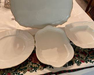Assorted serving pieces for pattern name Bernadette Ivory by Baum Brothers Formalities