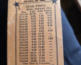 Star Tires Prices 1920's notepads