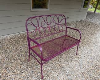 Floral Metal Loveseat