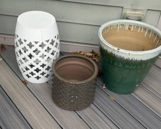 (2) Planters & Plant Stand
