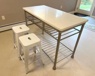 Counter Height Kitchen Island with Bar Stools
