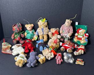 257 assortedplushteddybearchristmasorna