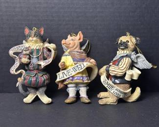 147 folkartstyleanimalangelfigurineswi