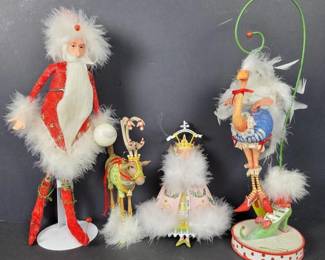 091 whimsicalchristmasfigurineswithfeath