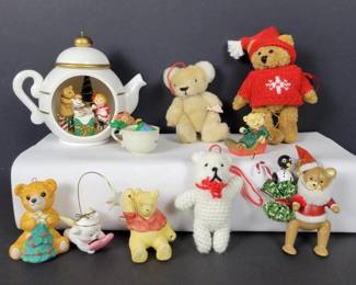 078 assortedbearandteapotchristmasornam