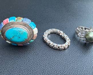 14K Gold Ring and Silver Rings