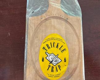 296 vintagetrickletrapwoodenslicerboard