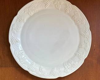 198 whiteembossedgrapevinepatternceramic