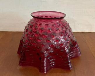 199 cranberryglasshobnailstylelampshade
