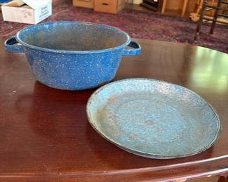 163 bluespeckledenamelwarebowlandplate