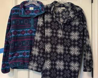142 vintagellbeanpatternedfleecepullov