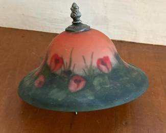 200 floralreversepaintedglasslampshade