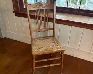189 woodenspindlebackchairwithcaneseat