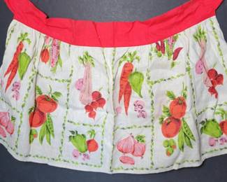 101 vegetableprintcottonhalfapronwithr