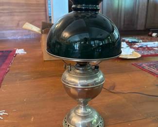 167 vintageno4radiantlampwithgreengla
