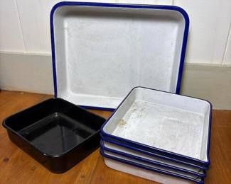 140 sixvintageenamelwarebakingtrays