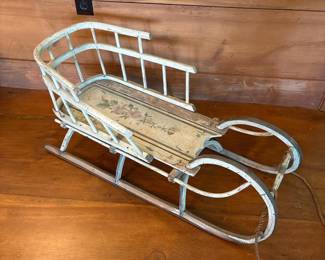 202 vintagedecorativewoodensleigh
