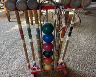 030 vintagewoodencroquetsetwithmallets