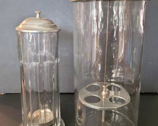 091 vintageglassstrawandstrawdispenser