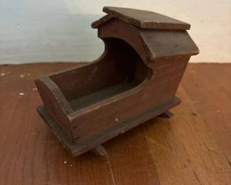 235 miniaturedollhousewoodencradle