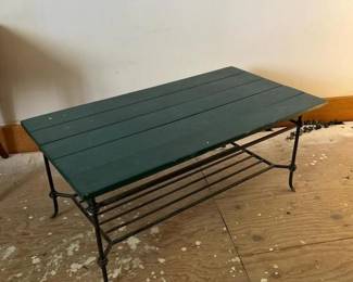 291 woodandwroughtironcoffeetable