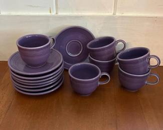 217 purplefiestawarecupsandsaucers6cu