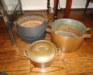 Copper pots and other pot