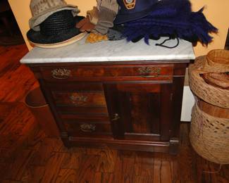 Eastlake cabinet with marble top