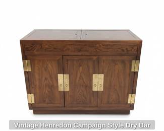 Vintage Henredon Campaign Style Dry Bar