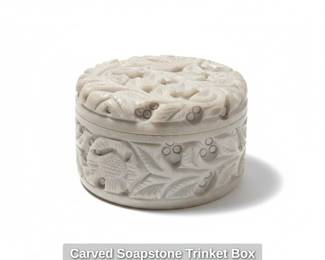 Carved Soapstone Trinket Box