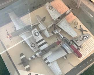 Collection of Vintage HandBuilt Aircraft Models in Display Cases