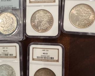 Collection of Graded Morgan Silver Dollars second image