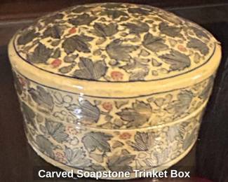 Carved Soapstone Trinket Box second image