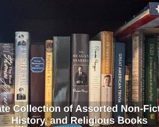 Estate Collection of Assorted NonFiction, History, and Religious Books