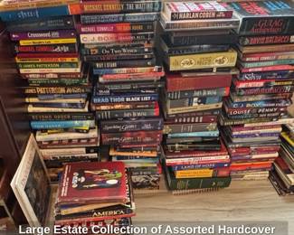 Large Estate Collection of Assorted Hardcover Books