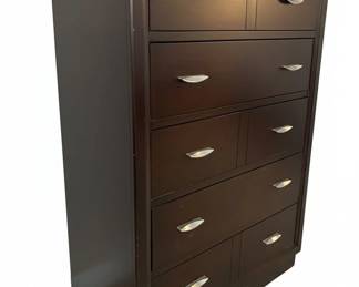 Contemporary Espresso Finish Tall Chest of Drawers third image