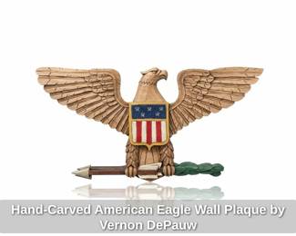 HandCarved American Eagle Wall Plaque by Vernon DePauw