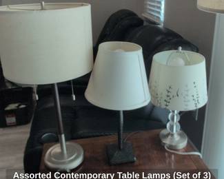 Assorted Contemporary Table Lamps Set of 