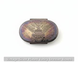 Vintage Silver Plated Vanity Dresser Boxes second image