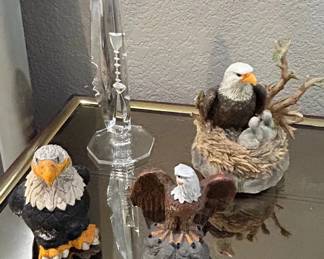 Collection of Three Decorative Bald Eagle Figurines