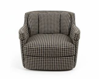 Pair of Upholstered Swivel Barrel Chairs third image
