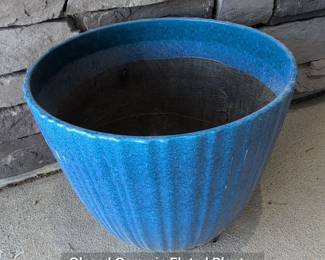 Glazed Ceramic Fluted Planter