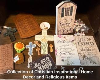 Collection of Christian Inspirational Home Decor and Religious Items