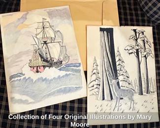 Collection of Four Original Illustrations by Mary Moore second image