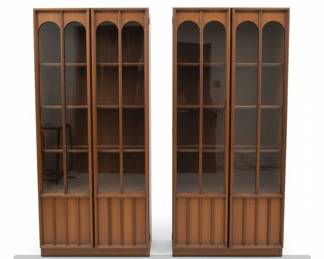 MidCentury Modern Keller Colonnade Walnut Display Cabinets
