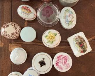 Collection of Vintage Porcelain and Metal Trinket Boxes