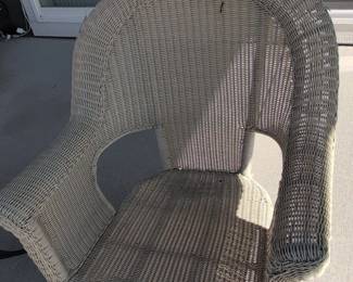 Wicker Patio Set with Two Armchairs and Side Table second image