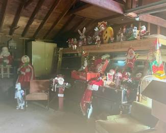 Lots and lots of christmas decor including blow molds!