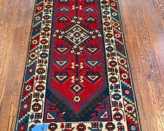 $800 - Vintage hand knotted Turkish wool rug - 3 x 7 (#4)